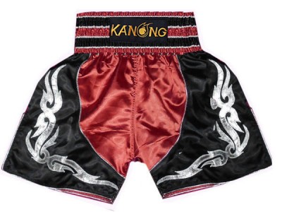 Pantaloncini boxe, pantaloncini da boxe : KNBSH-202-Rosso-Nero